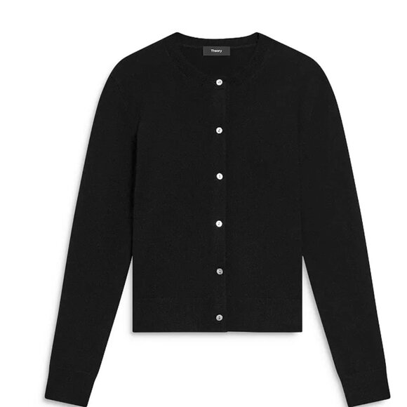 NWT Theory 100% Soft Cashmere Cardigan Black - Size Medium - Picture 2 of 10